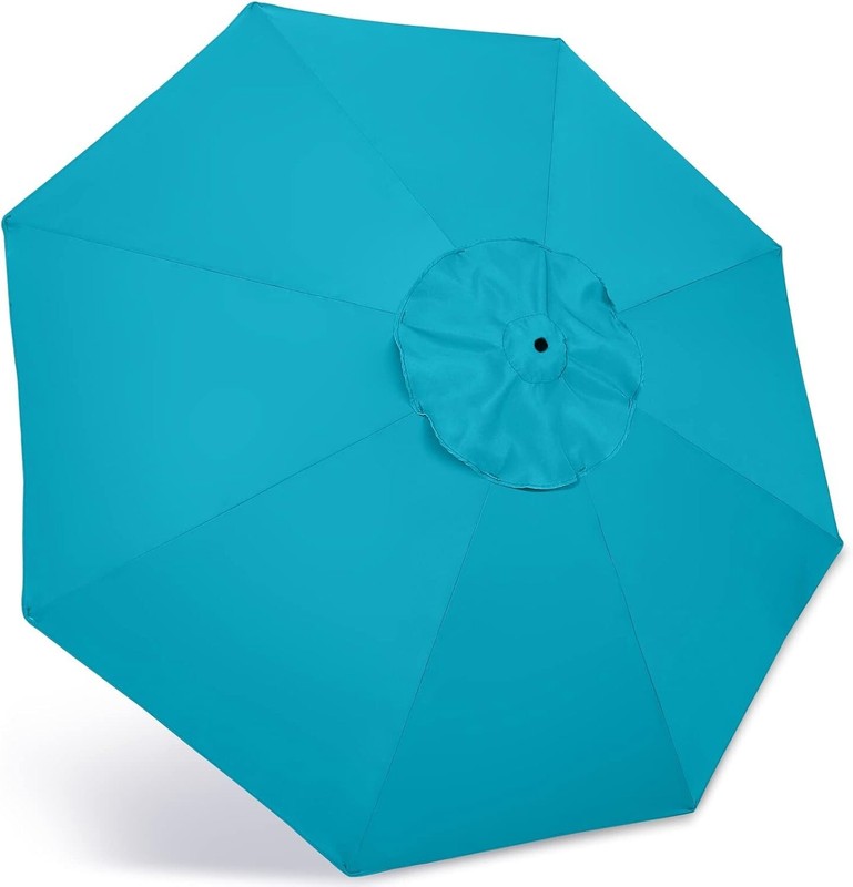 9ft Outdoor Umbrella Replacement Top, 8 Ribs, UV Protective Polyester, Turquoise gallery