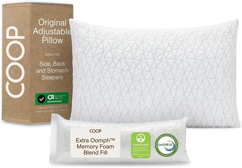 Queen Size Adjustable Comfort Pillow with Cross-Cut Memory Foam - Safe for Sleep gallery