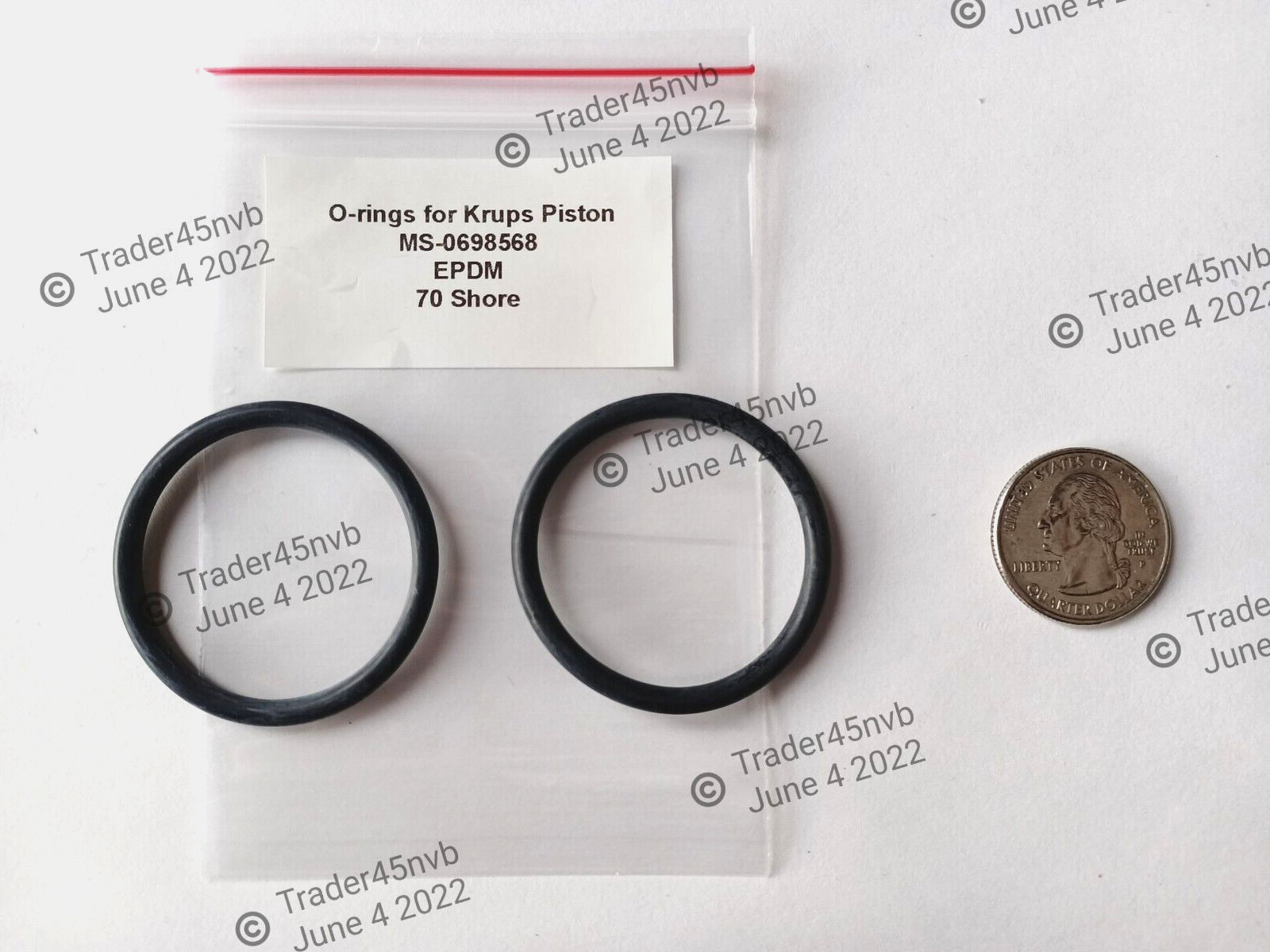 O-Rings for Krups Piston MS-0698568 EPDM Qty 2 gallery