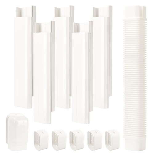 4" W 9 Ft Line Set Cover Kit for Mini Split Air Conditioner Decorative PVC Line gallery