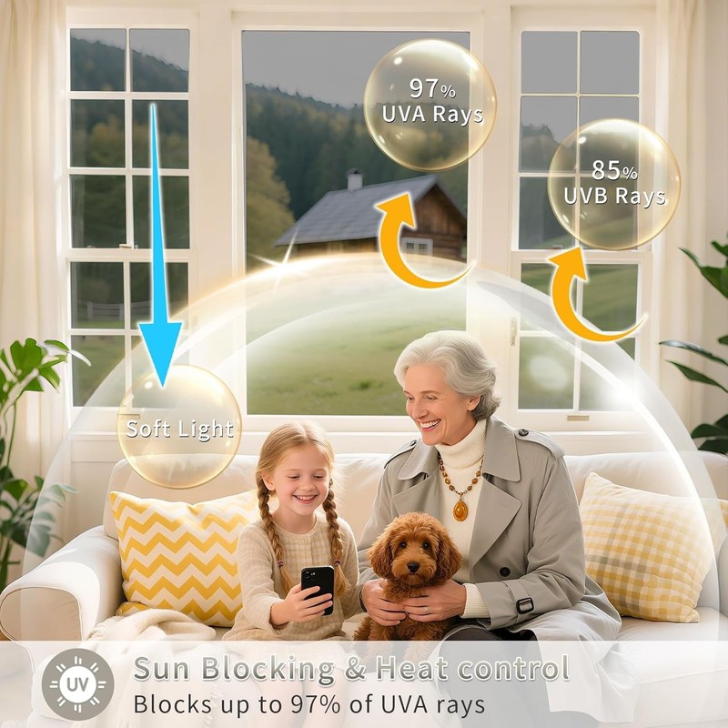 Elegantly Designed Black Silver Window Tint - 85% UV Block, Easy Static Cling gallery