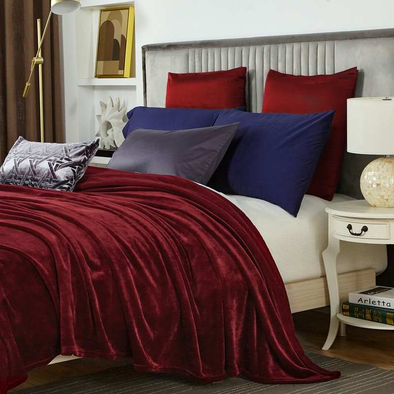 Lightweight Blanket Soft Bed Blankets 5 Solid Colors Throw Twin Queen King Size gallery