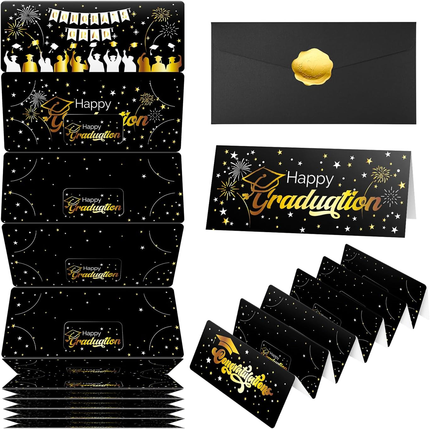 Black Graduation Envelope Money Holder with 10 Slots, Surprise Cash Gift Card Ho gallery