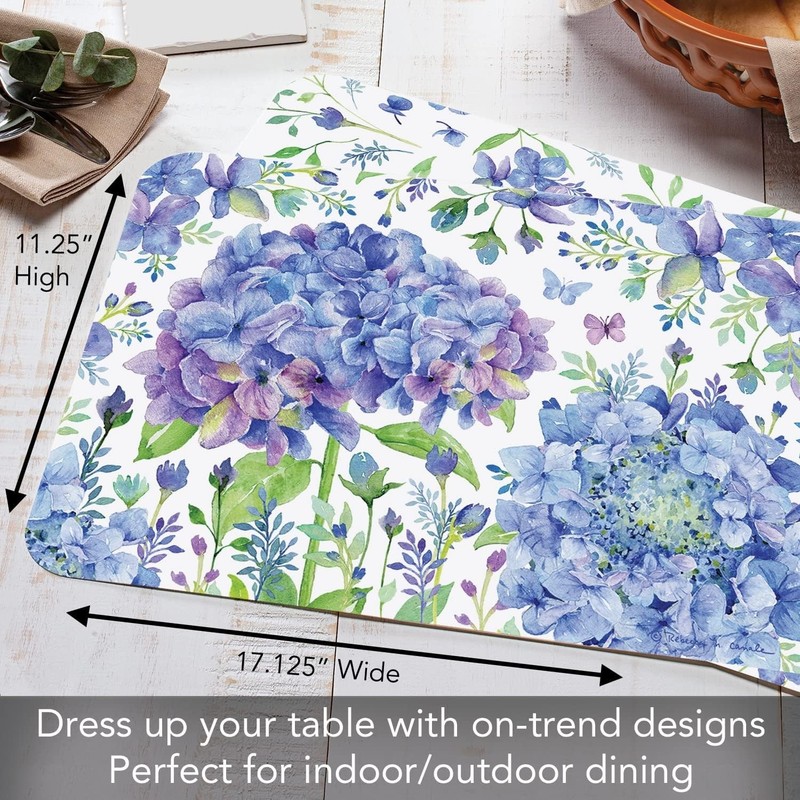 CounterArt Beautiful Hydrangea 4 Pack Reversible Easy Care Flexible Placemat gallery