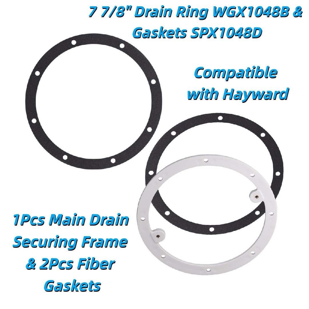 For Hayward 1Pcs 7 7/8" Drain Ring WGX1048B & 2Pcs Fiber Gaskets SPX1048D New gallery