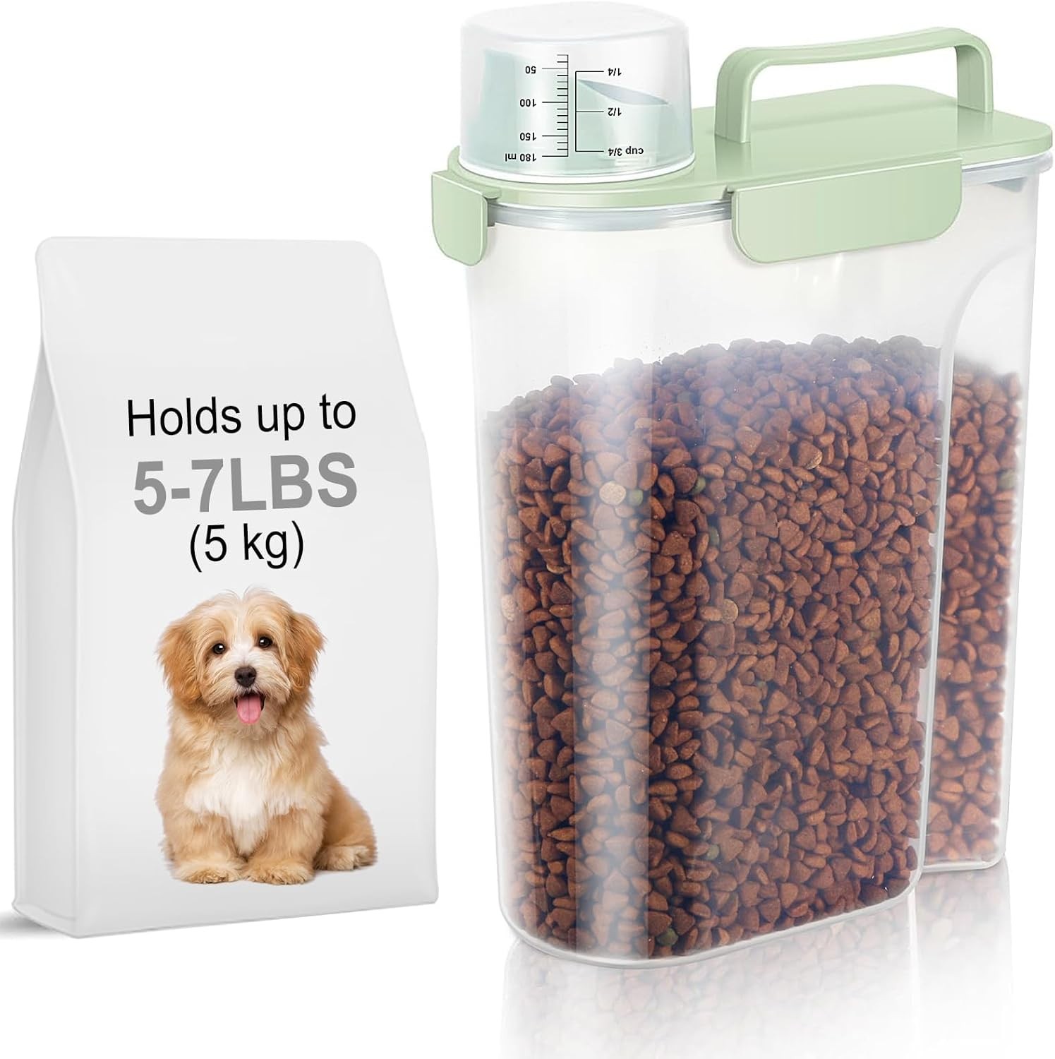 5-7Lbs Dog Cat Food Storage Container with Upgraded Large Nozzle BPA-free, 4 gallery