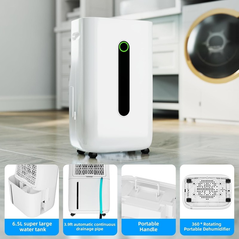 High-Performance 80 Pint Dehumidifier - Continuous Drainage & Energy Saving gallery
