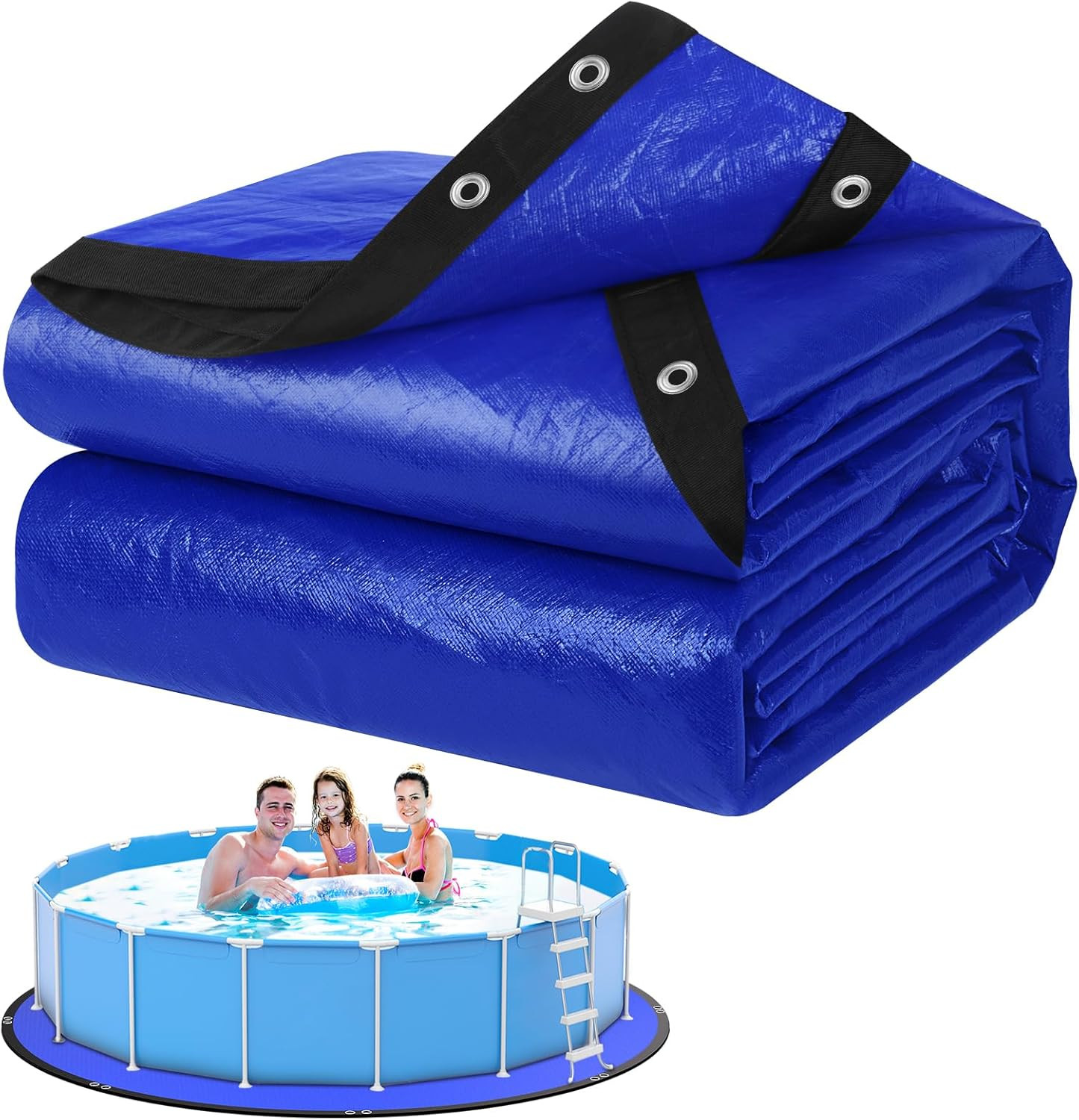 24FT Pool Ground Cloth, 12X12 Mesh Heavy Duty Pool Liner Pad with Anti-Aging PE, gallery