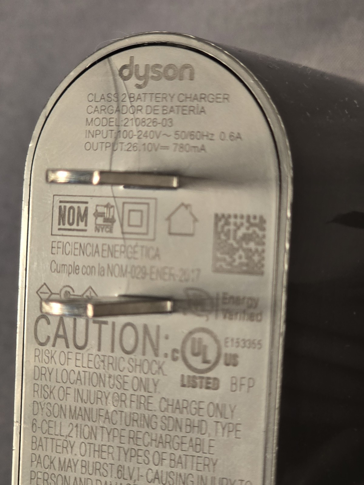 Dyson Class 2 Battery Charger Cord Model 210826-03 - AUTHENTIC fits V6 V7 V8 OEM gallery