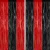 2 Pack Backdrop Curtains, 3.28 FT x 7.05 Black and Red 2 PCS, gallery