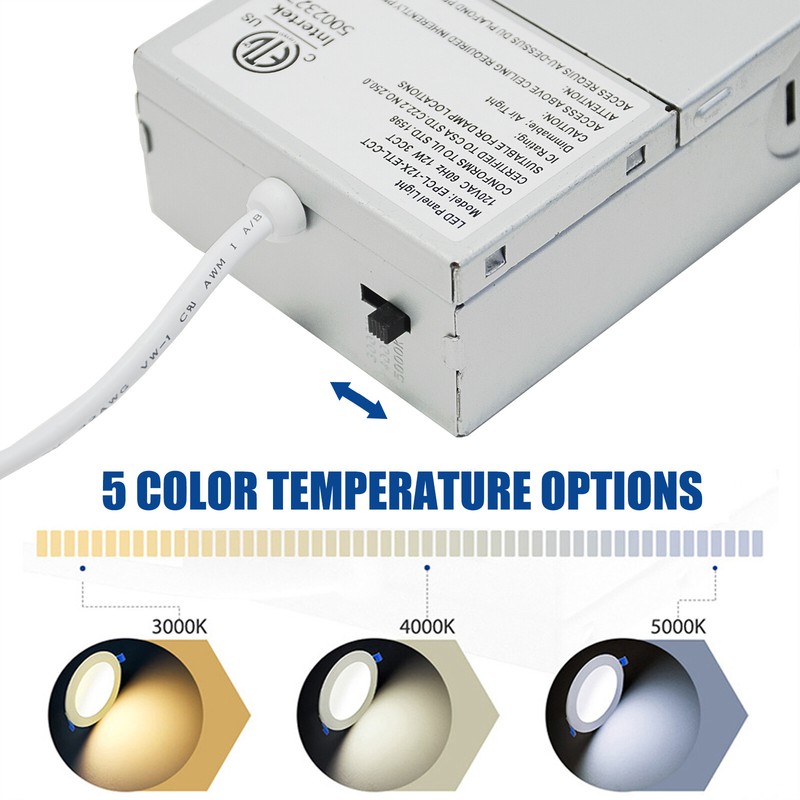 4in 5CCT Ultra-Thin LED Recessed Ceiling Light 800lm,Dimmable Canless Down Light gallery