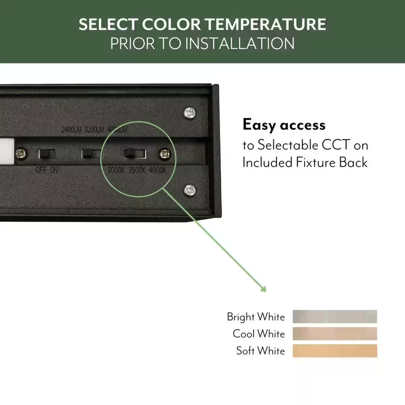 1-Pack 4 Ft. Integrated LED Black Strip Light Fixture Architectural Linear Adjus gallery