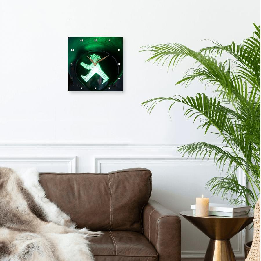 3dRose, Germany, Berlin. Alexanderplatz. DDR Museum. Ampelmann., Wall Clock gallery