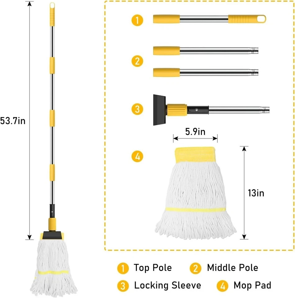 Professional Commercial Mop Industrial Heavy Duty Mop with 54" Long Handle ,Wet gallery