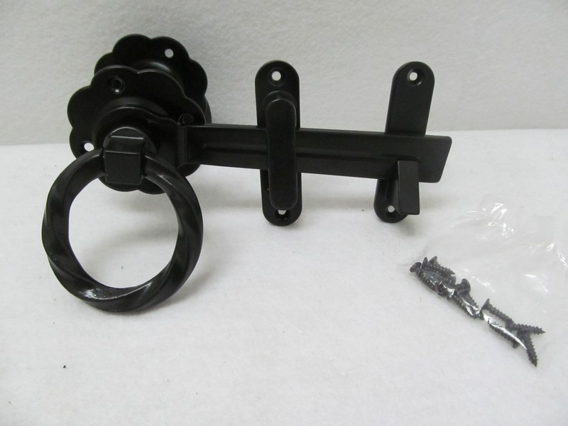 Twisted Gate Ring Latch Decorative Vintage Style Opens from Both Sides gallery