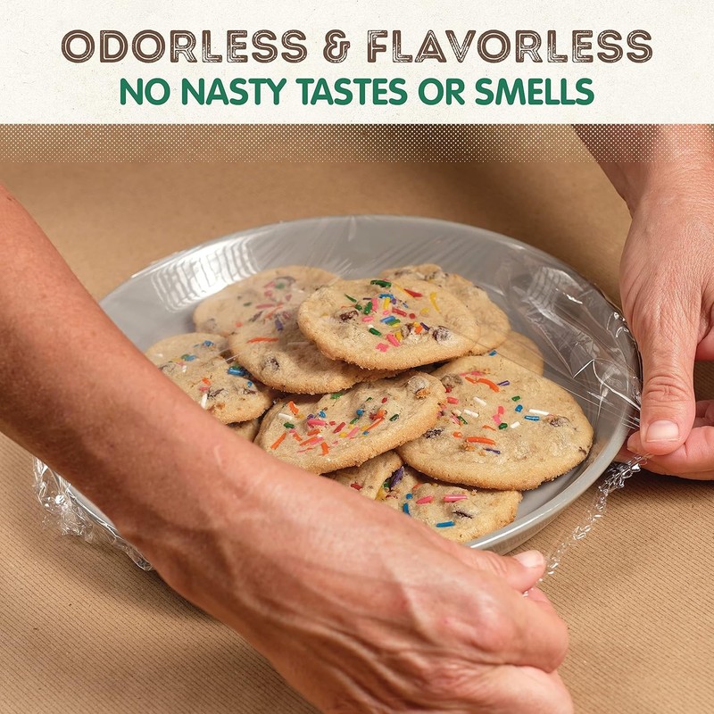 KC’s Compostable Cling Wrap – 99 ft × 12 in Roll, Extra-Thick 10 μm Plant-Based gallery