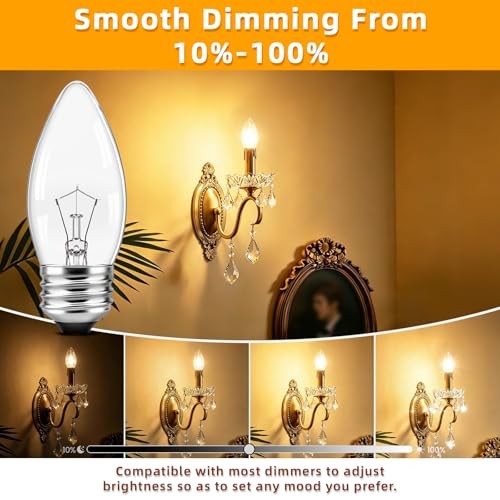 60 Watt Incandescent Light Bulbs C35, E26 Medium Base Chandelier 60.0 Watts gallery