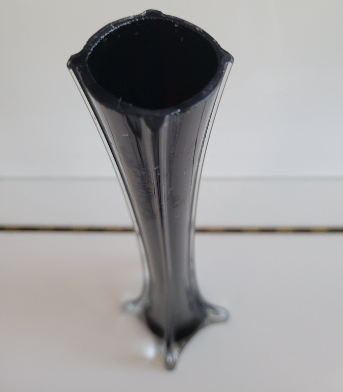 CLEAR AND BLACK GLASS EIFFEL TOWER DECORATIVE TABLE VASE 11.75 INCHES gallery