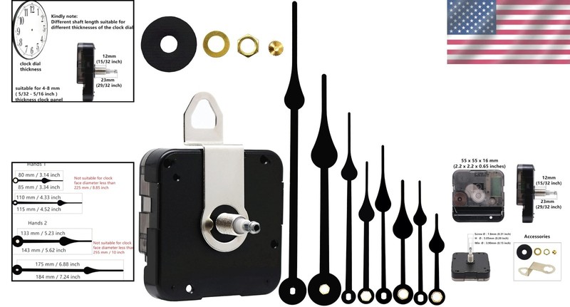 Modern Quartz Clock Movement with Battery Power and DIY Assembly Instructions gallery