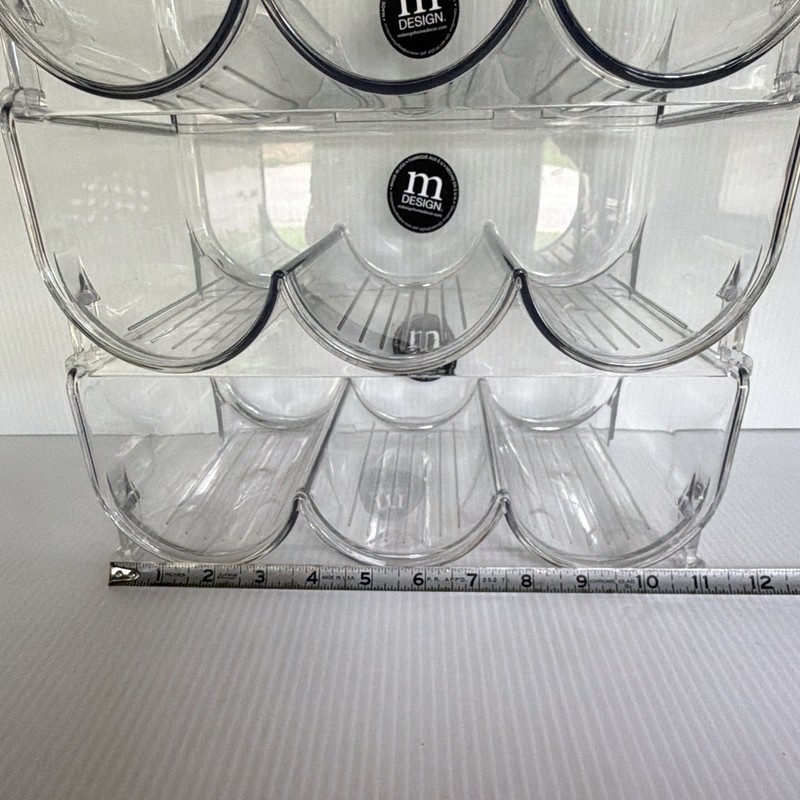 mDesign Clear Plastic Stackable Wine Storage 4-Pack 3-Compartment 15x12x9 gallery