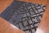 4'8" x 6’8" Handmade High Low Pile 100% Wool Area rug Modern Gray gallery