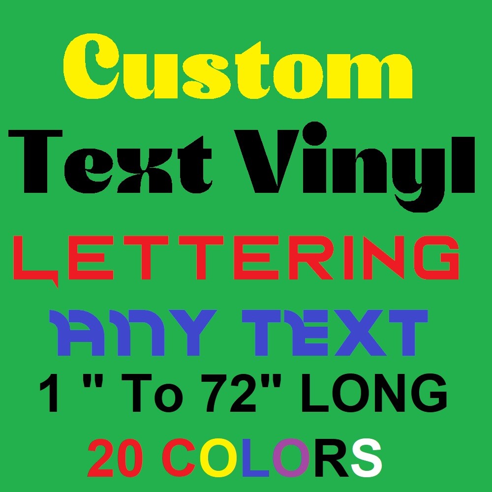 Custom Text Vinyl Lettering Sticker Decal Personalized -ANY TEXT - ANY NAME - [3 gallery