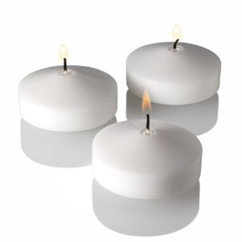 10 BIG 8cm Large Floating White Wax Candle 5-6 burn hour wedding party bowl pool gallery