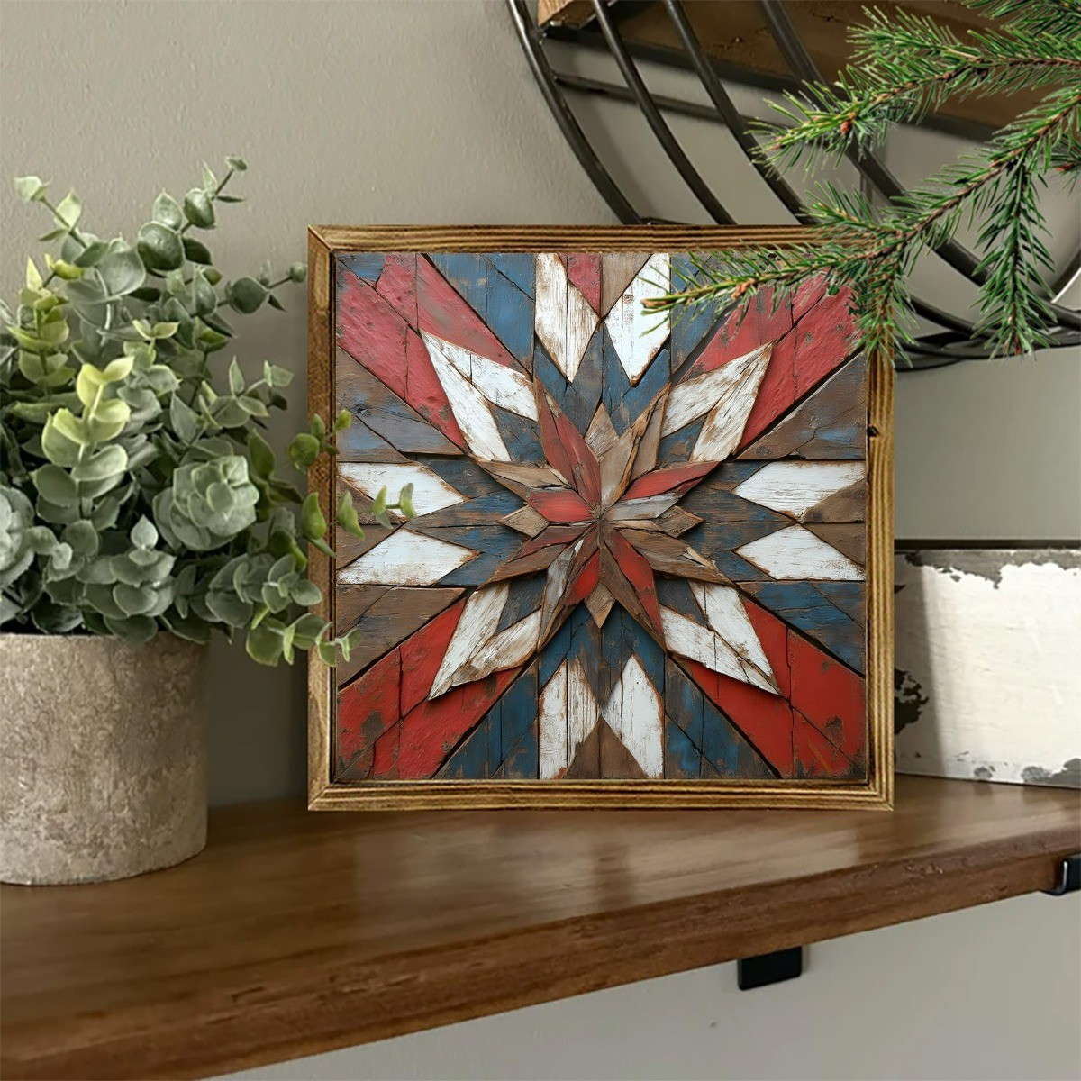 Rustic Patriotic Barn Star Wooden Plaque 4th of July Independence Day Decoration gallery