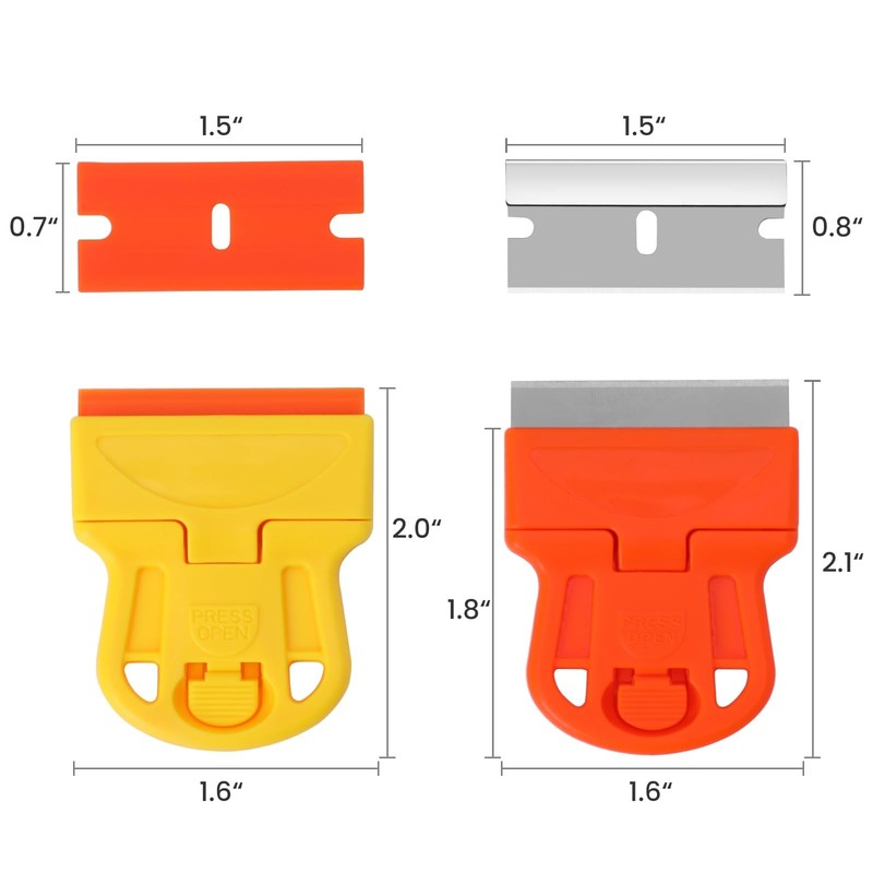 2 Pack Razor Blade Scraper Plastic Razor Blade Scraper Scraper Tool with Extr... gallery