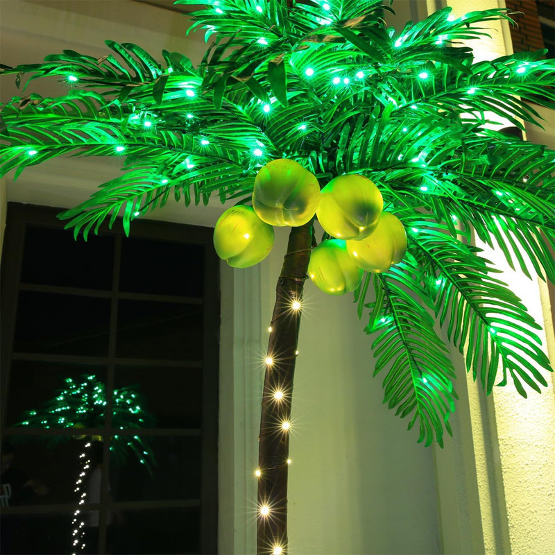 7ft Lighted Palm Tree with Glowing Coconuts - Dimmable, UL Certified, Waterproof gallery
