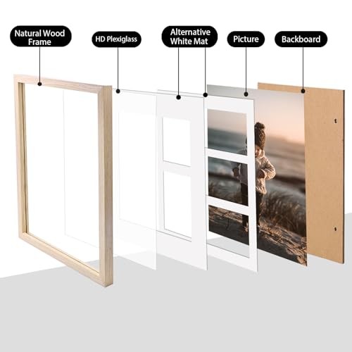 11x14 Collage Picture Frame Solid Wood frames for 5Pcs 4x6 11 x 14 in Natural gallery