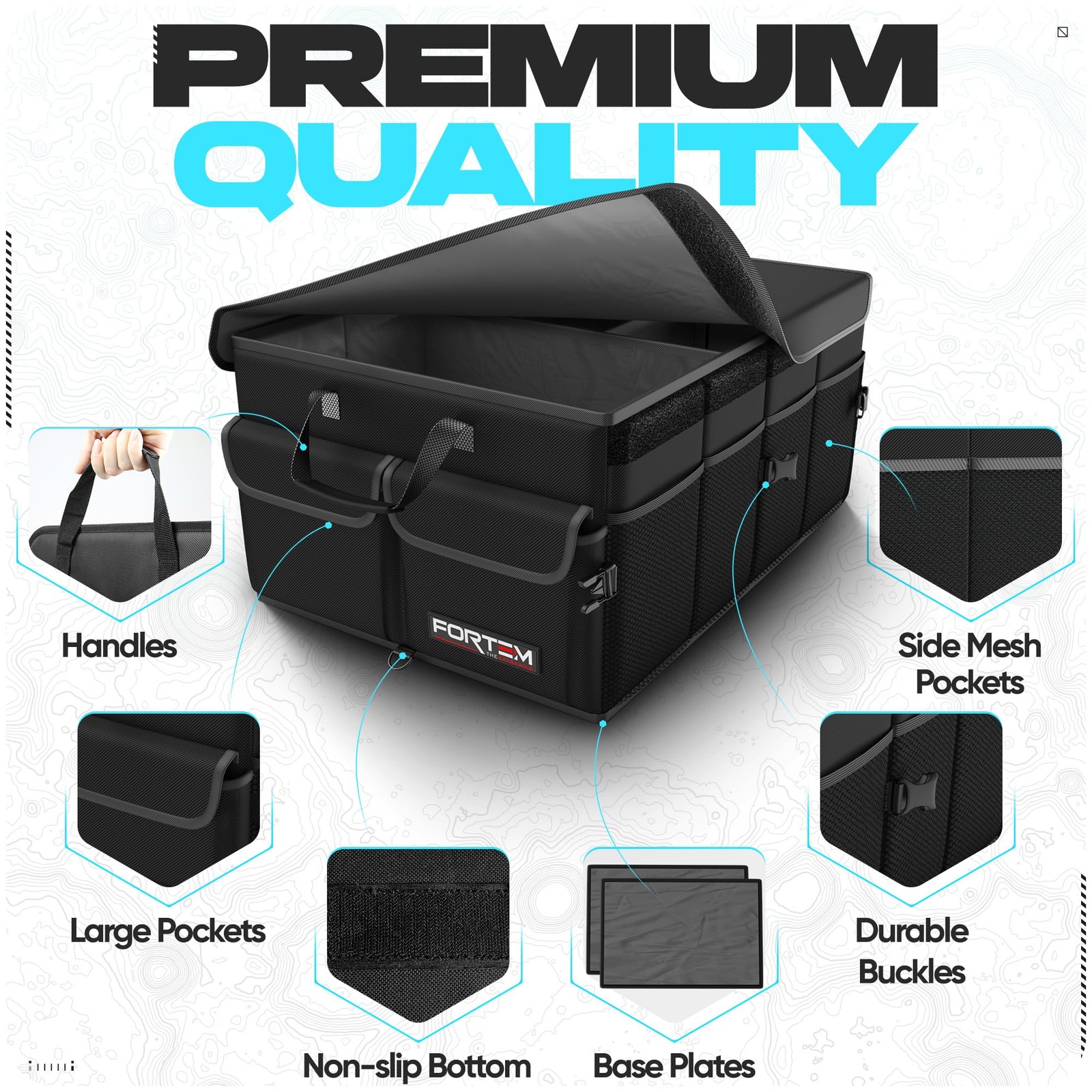 FORTEM Trunk Organizer For SUV Car Trunk Organizer, Foldable Storage, Car Acc... gallery