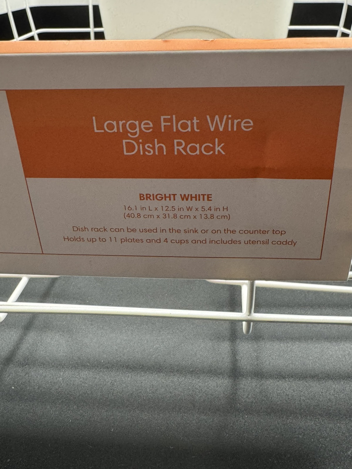 Large Flat Wire Dish Rack By Bed Bath & Beyond Squared Away 16.1x12.5x5.4 Inches gallery