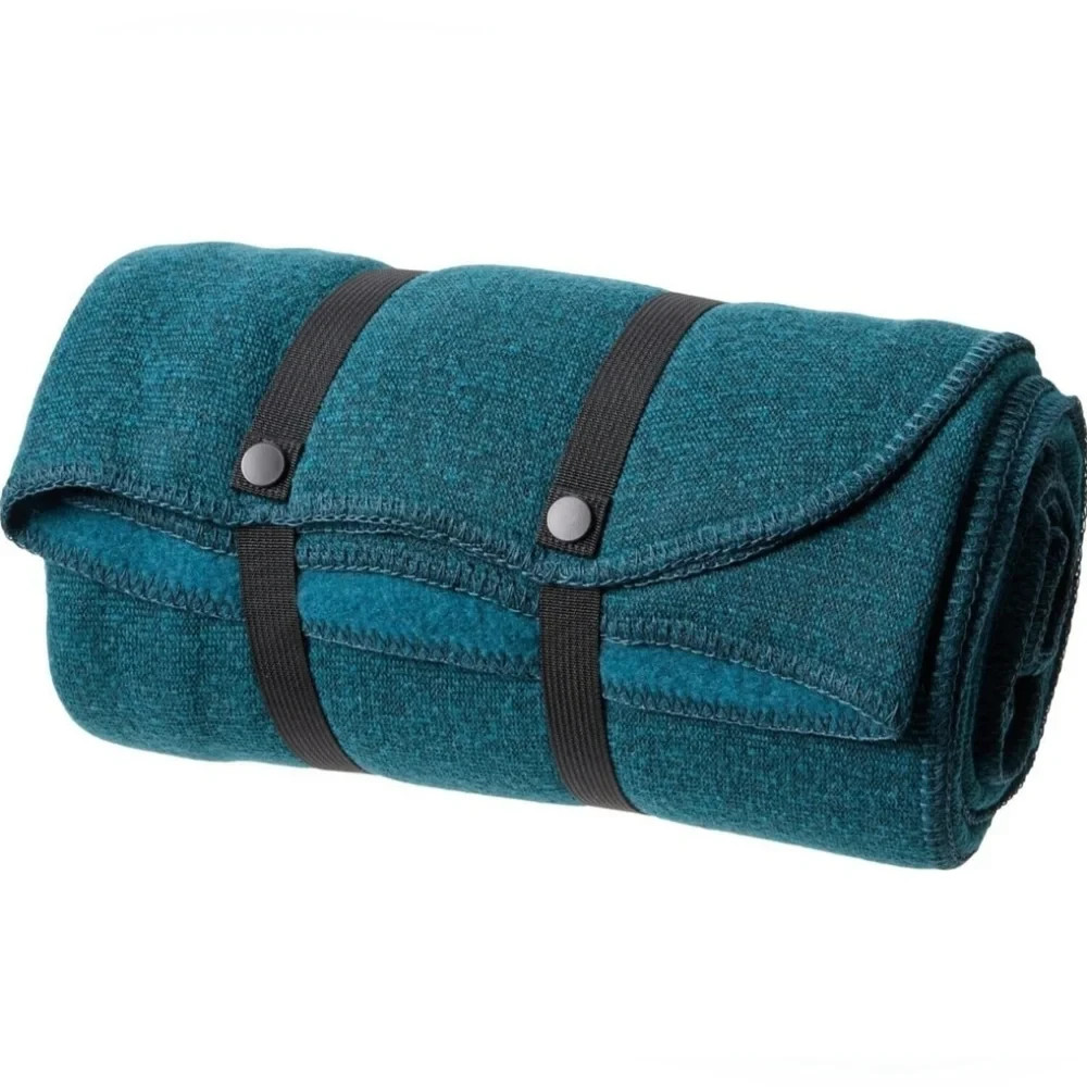 Smartwool Hudson Trail Blanket teal blue NWT, Camping, Roll Up, Travel Throw gallery
