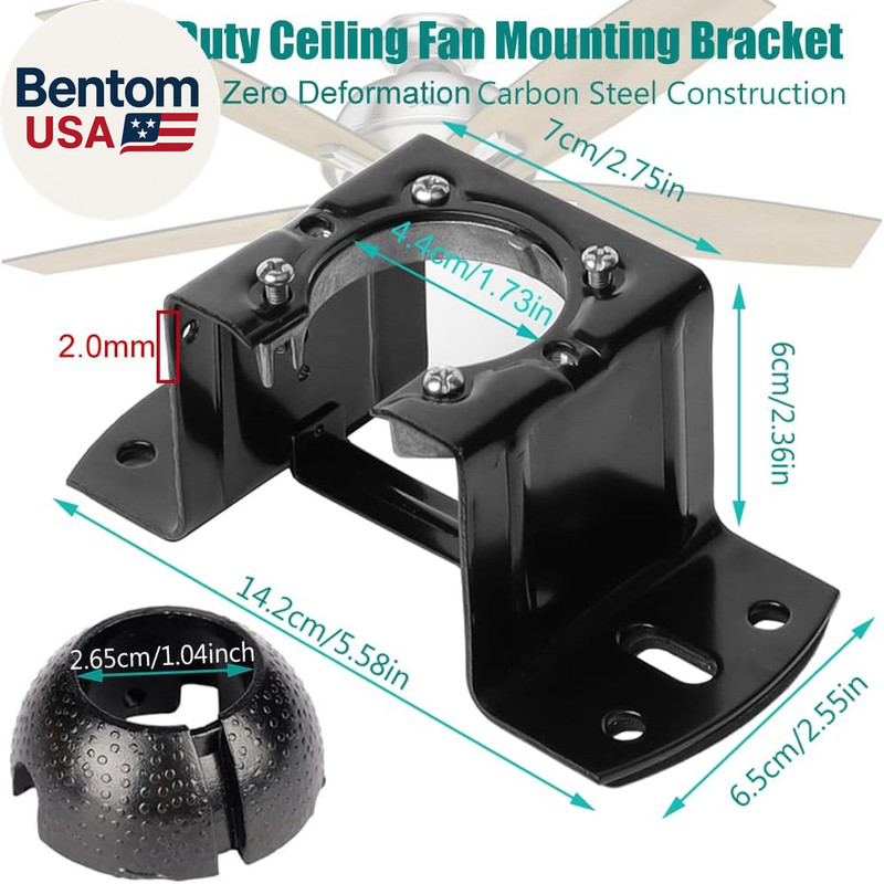 Universal Ceiling Fan Mounting Bracket Complete Kit with Hanger Ball - 2.0Mm Hea gallery