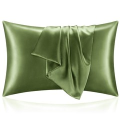 Silk Like Pillowcases 2 Pack, Envelope Closure, King Size 20×36, Green