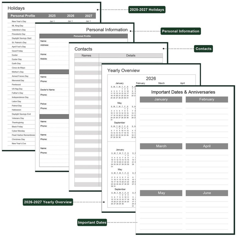 2026 Planner - Weekly & Monthly Planner from January 2026 to December 2026, 5... gallery