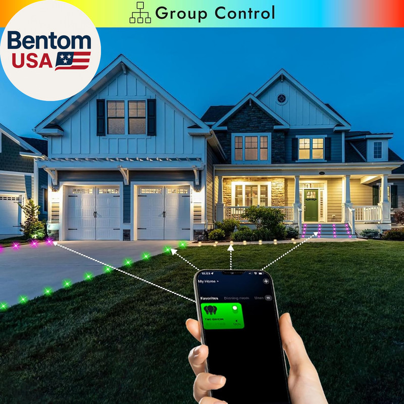 LED Deck Lights Kit, 30Pcs Φ1.22 Wifi Smart Phone Control Low Voltage Recessed R gallery