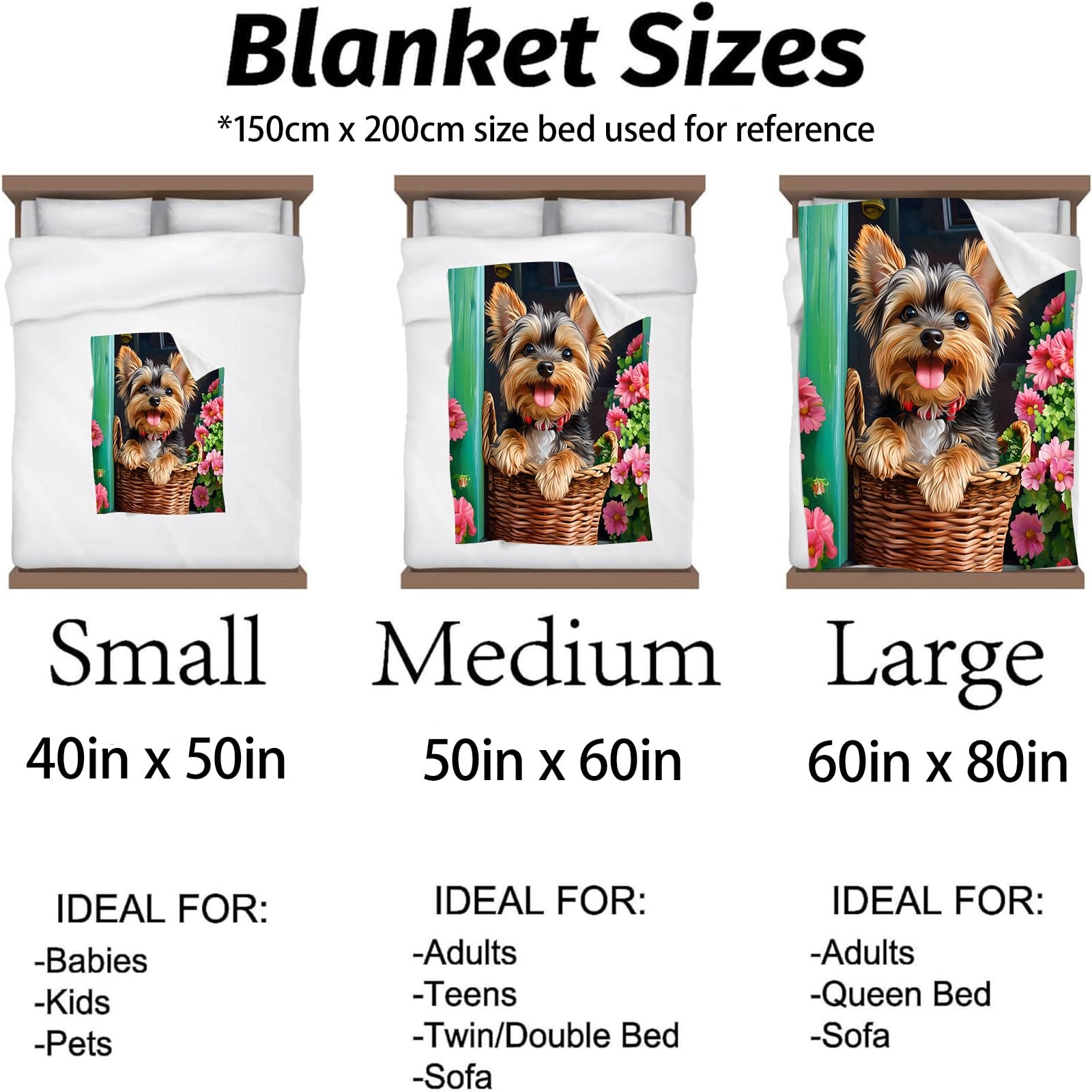 Yorkshire Terrier Dog Throw Blanket 60x50 Inch Soft Flannel Decor Dog Lover gallery