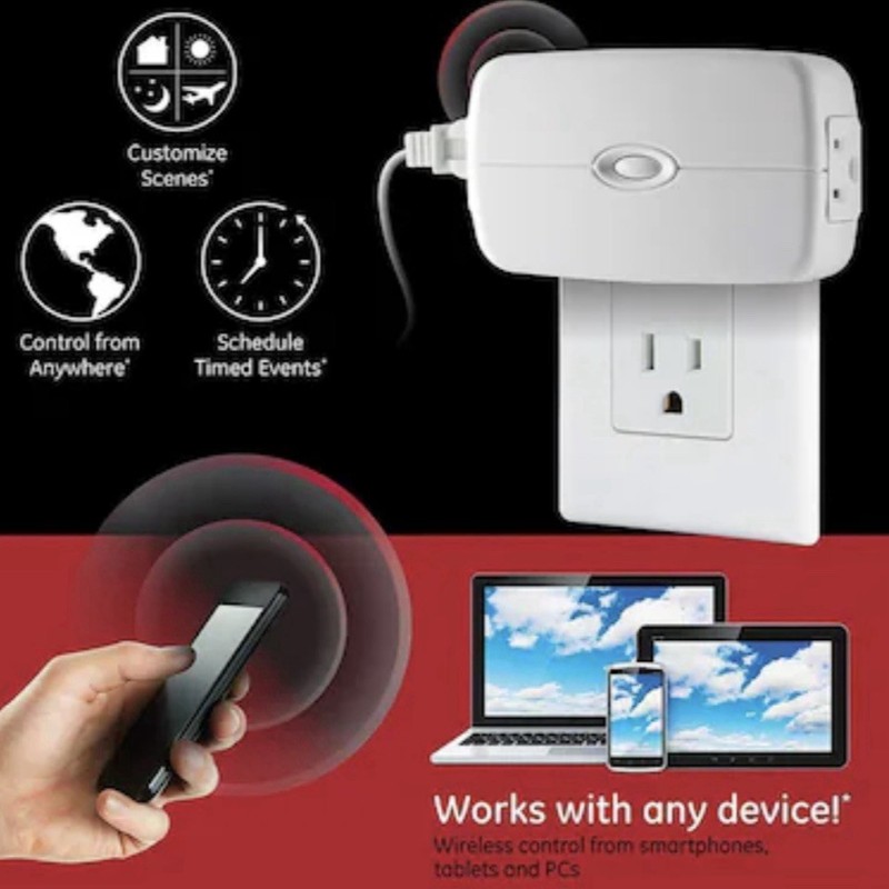 GE Zigbee Plug-In EZ Smart Switch 45853GE Remote Outlet On/Off Lighting Control gallery