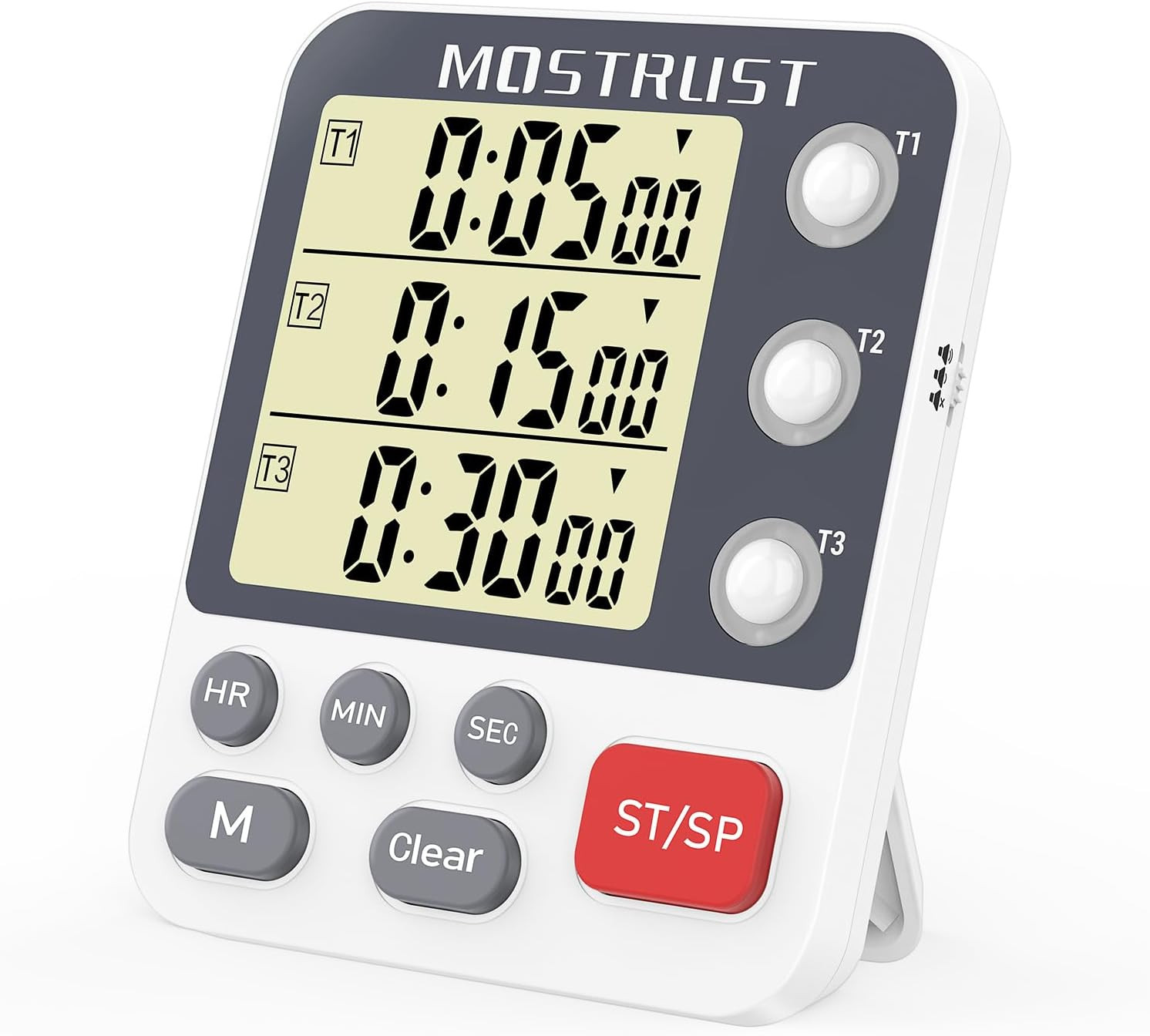 Digital Dual Kitchen Timer, 3 Channels Countdown Triple Timer for Cooking, Magne gallery