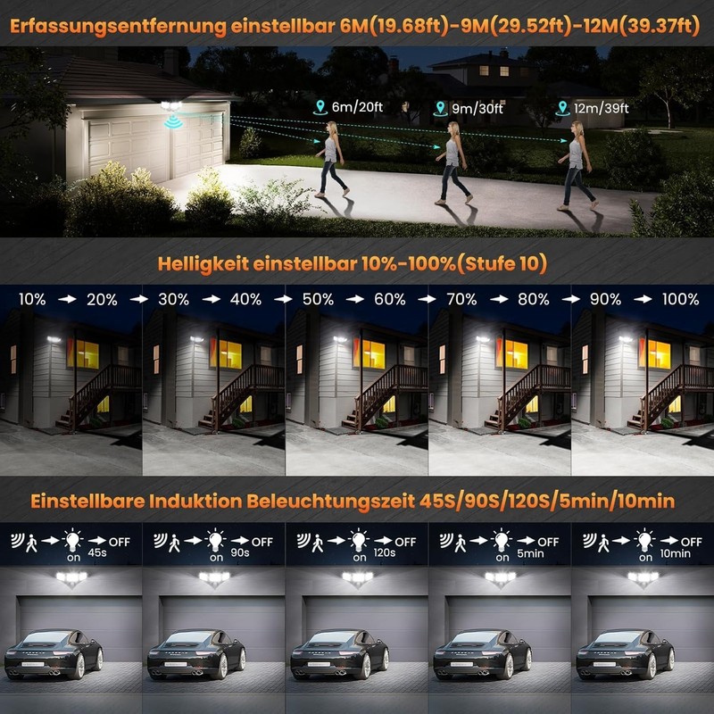 70W LED Spotlight with Motion Sensor Outdoor 6800LM 6500K Cool White Brightness E... gallery