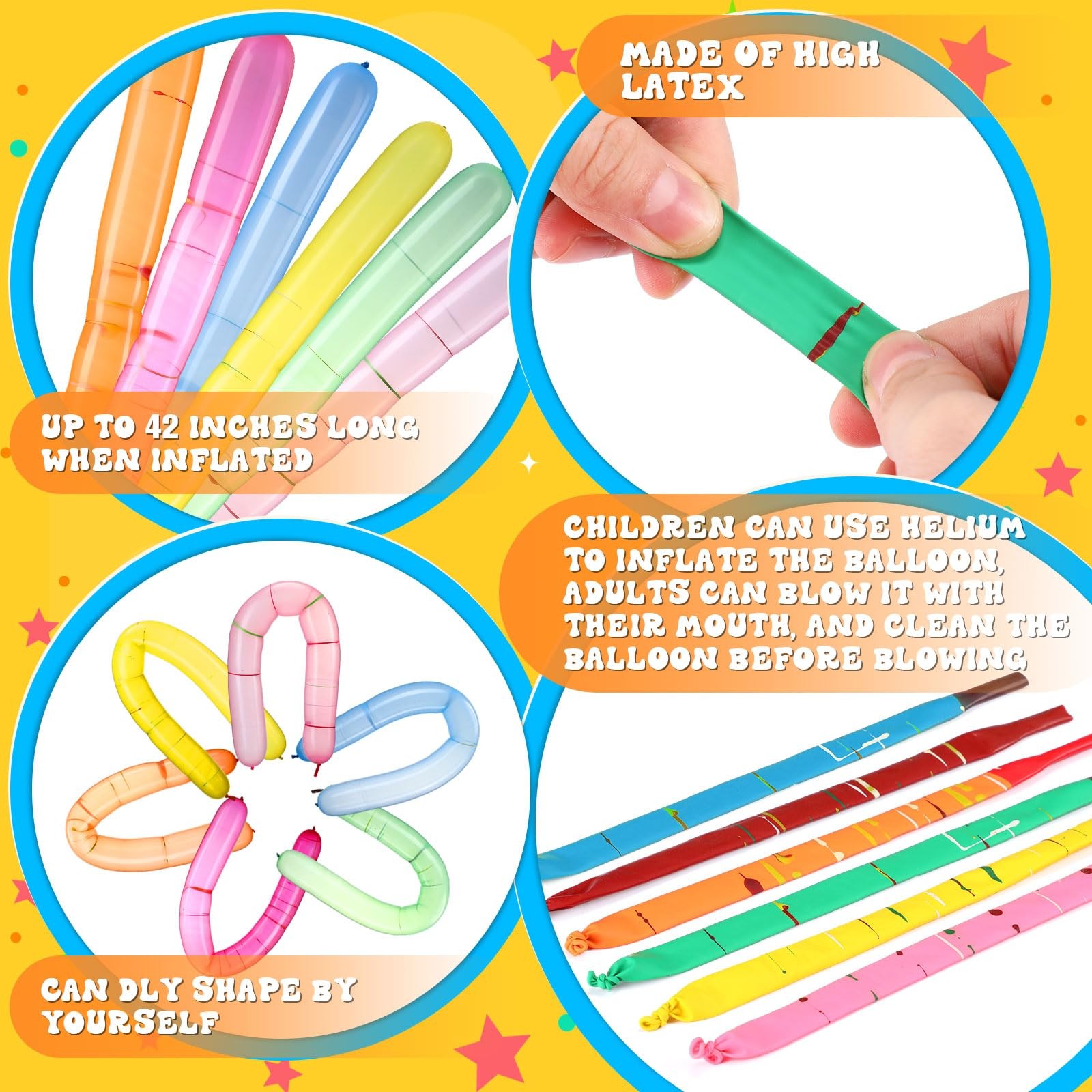 500 Pcs Rocket Balloons 40 Inch Screaming Balloons Assorted Colors Flying Lon... gallery