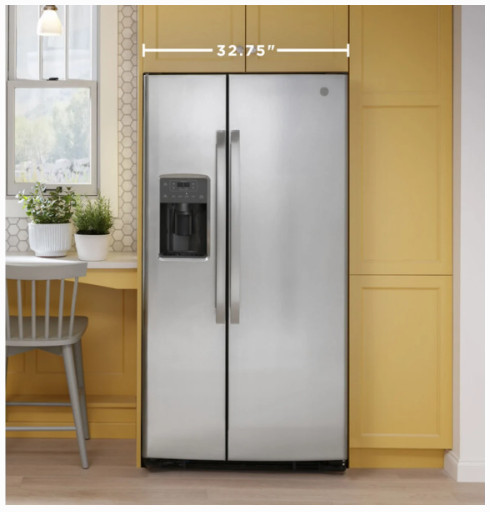 GE 33" Freestanding Side by Side Refrigerator with 23.01 Cu. Ft. - GSS23GYPF gallery