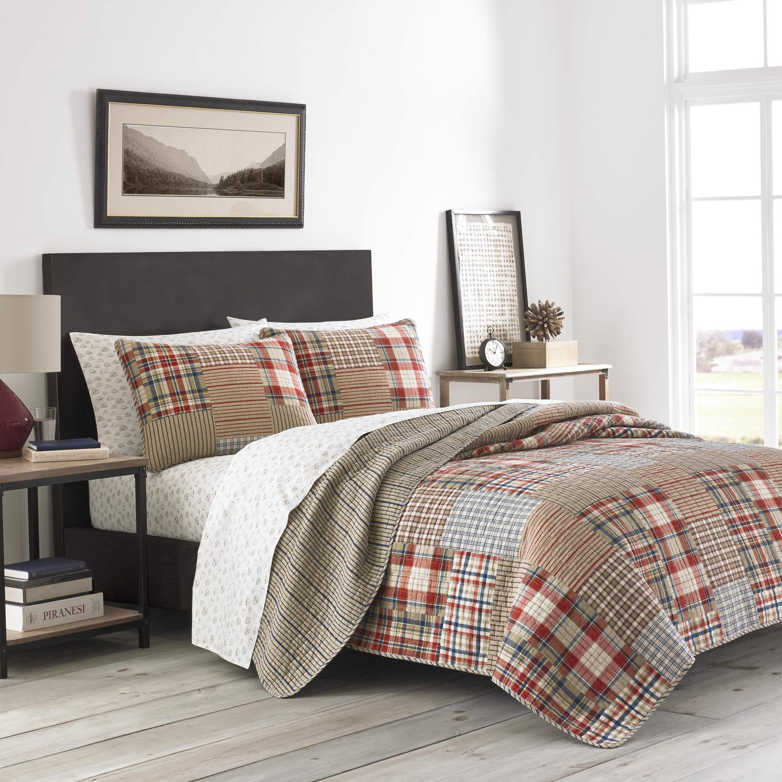 King Quilt Set, Reversible Cotton Bedding with Matching Shams, Lightweight Home gallery
