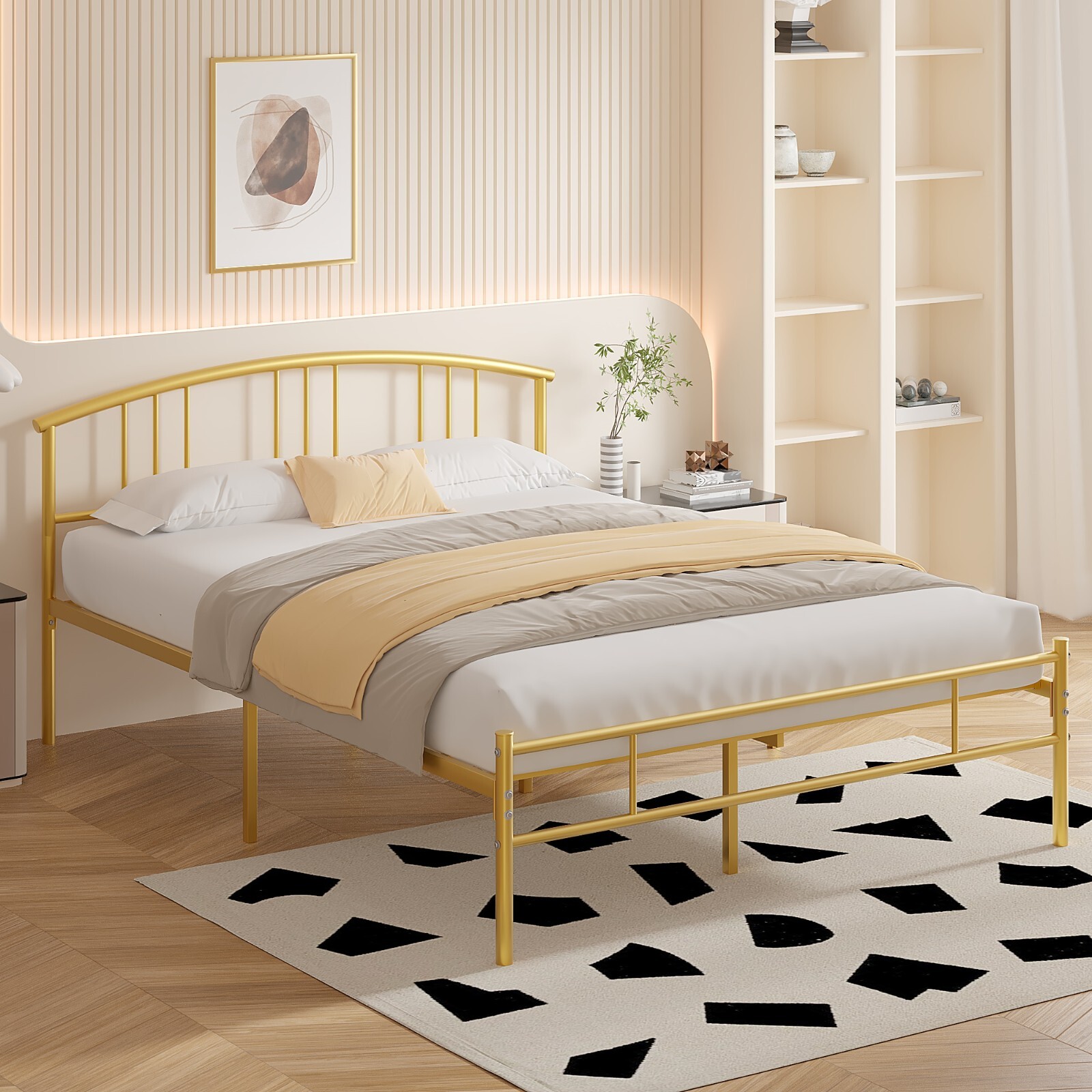 Twin Full Queen Metal Bed Frame Heavy Duty Platform Bed with Headboard Footboard gallery