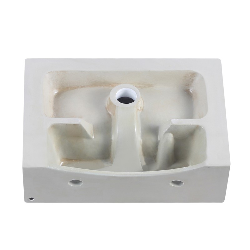 White Ceramic Rectangular Wall Mount Floating Bathroom Vessel Sink 17.7"x 12.2" gallery