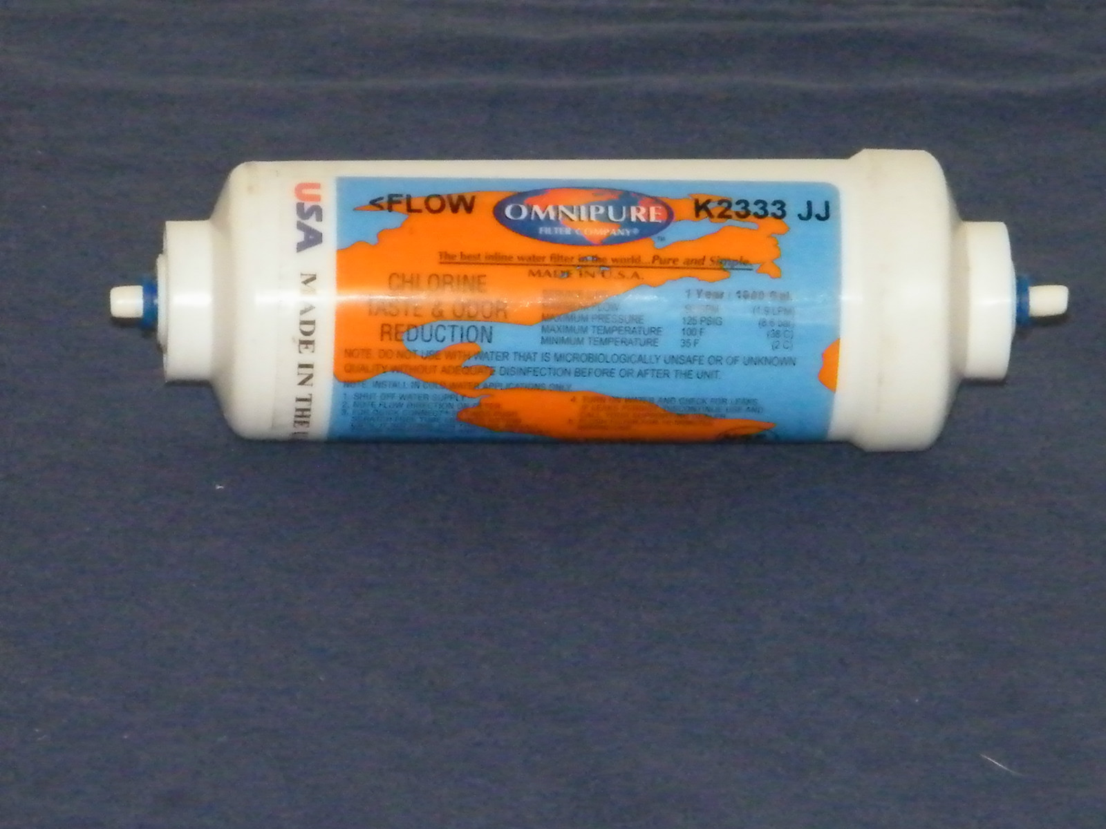 OmniPure Inline Filter CTO Chlorine Taste Odor K2333JJ 6" x 1/4" Quick Release gallery