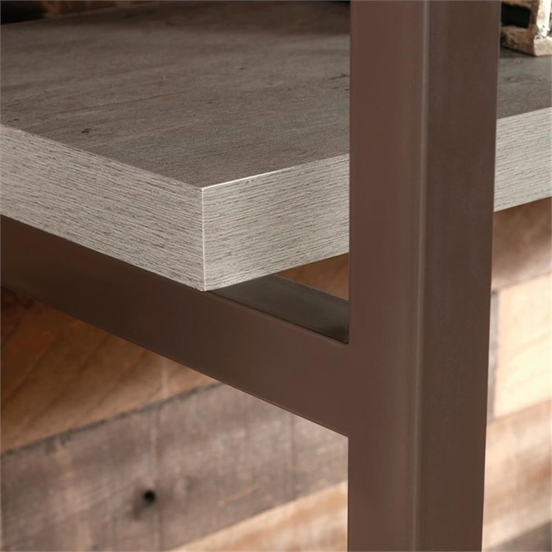 Scranton & Co Engineered Wood Desktop Hutch in Mystic Oak with Metal Frame gallery