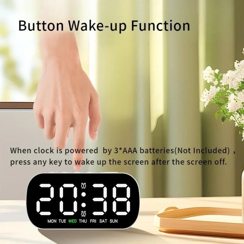 LED Large Display Electric Digital Alarm Clock with Battery Backup and Snooze gallery